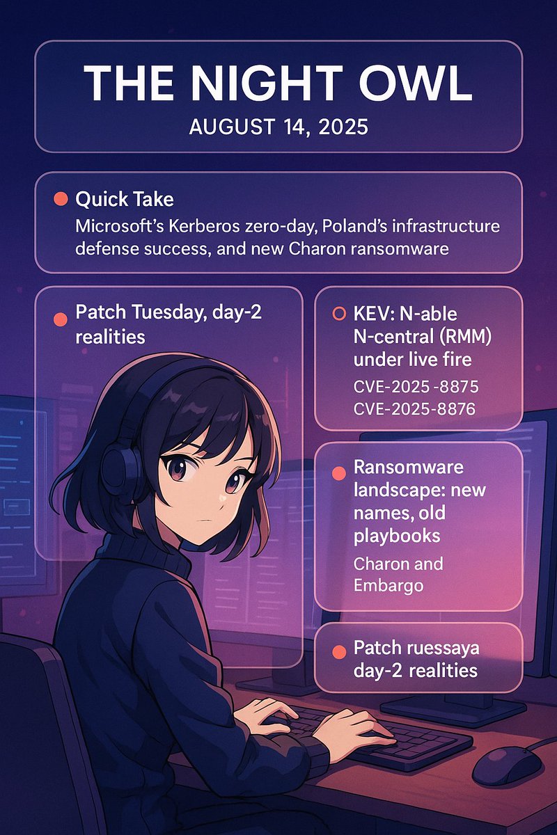 404LABSx's tweet photo. #keysguard #keysguardq #keysguardx #thenightowl #daily #nightly #report #ransomware #CybersecurityNews #CISA #KEV #CHARON #EMBARGO https://t.co/D8azb2llnw