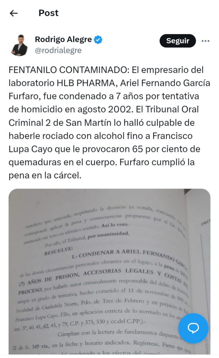 D0MING0PER0N's tweet photo. En #durodedomar pareciera estar prohibido hablar de garcia furfaro (el dueño del laboratorio donde metieron bacterias en las ampollas de fentanilo para anestesias) CREO que es el principal culpable que deberia estar en cana , si estuviesemos en un país normal 🤔 #paisNormal 🙄 https://t.co/y4hiW5XUwP