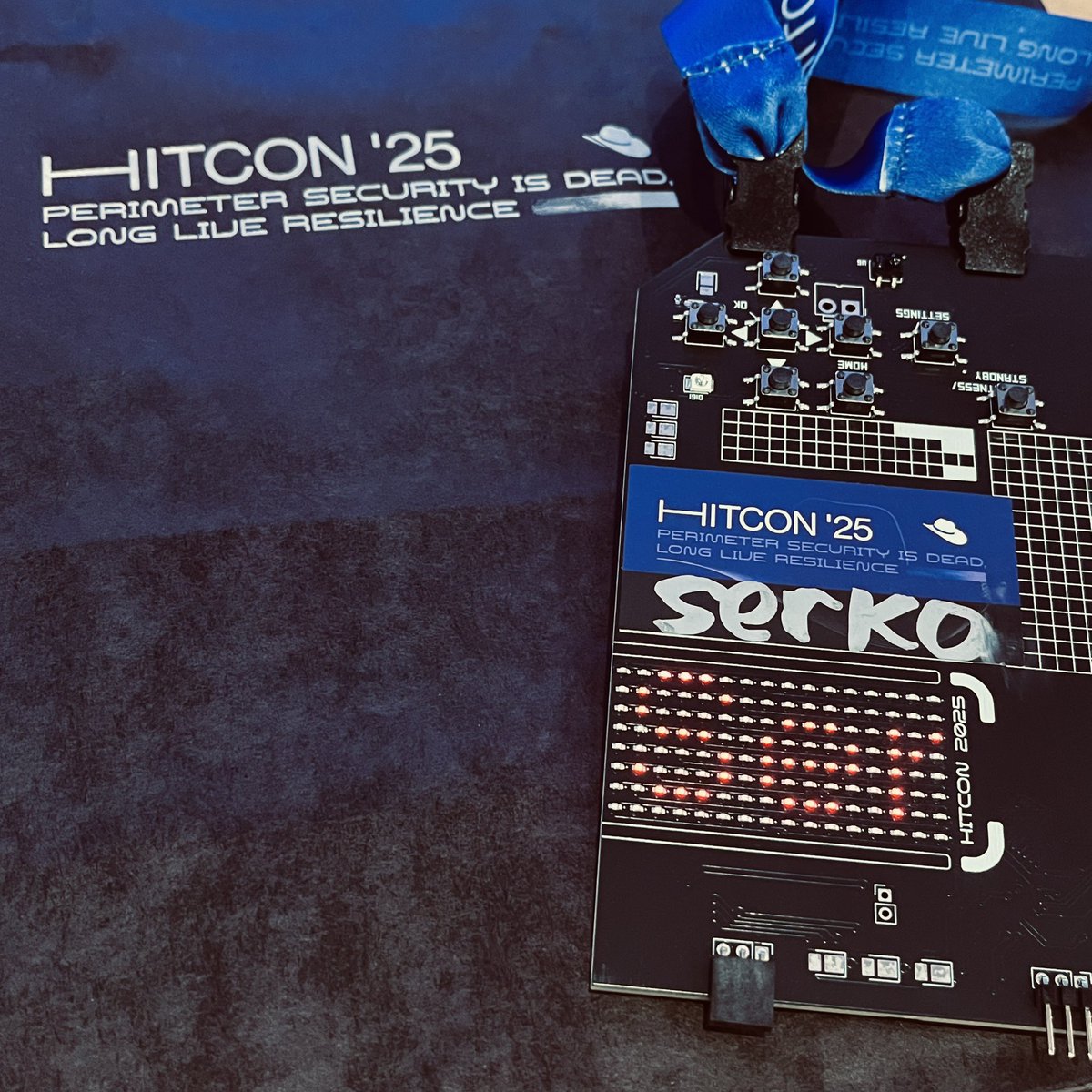 serkodev's tweet photo. #HITCON 2025! This year’s PCB badge comes with a new feature, you can raise virtual pets on it 🐱🐶 https://t.co/CMfMqQUw6P