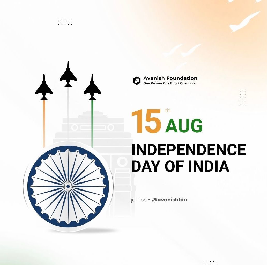 avanishfdn's tweet photo. 🇮🇳 15th August – Independence Day 🇮🇳

Today, we celebrate the spirit of freedom, unity, and pride.
Let’s honour our past, cherish our present, and build a brighter future for our nation.

Jai Hind! ✨

#IndependenceDay #ProudIndian #JaiHind #15August #avanishfoundation https://t.co/SZvADBsgeH