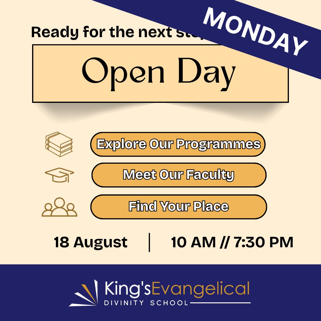 KingsDivinity's tweet image. 🗓️ Open Day is this Monday!

Get your spot before it’s too late! Sign up for a time below.

AM: tinyurl.com/y6tvb6aw
PM: tinyurl.com/47urnuyt