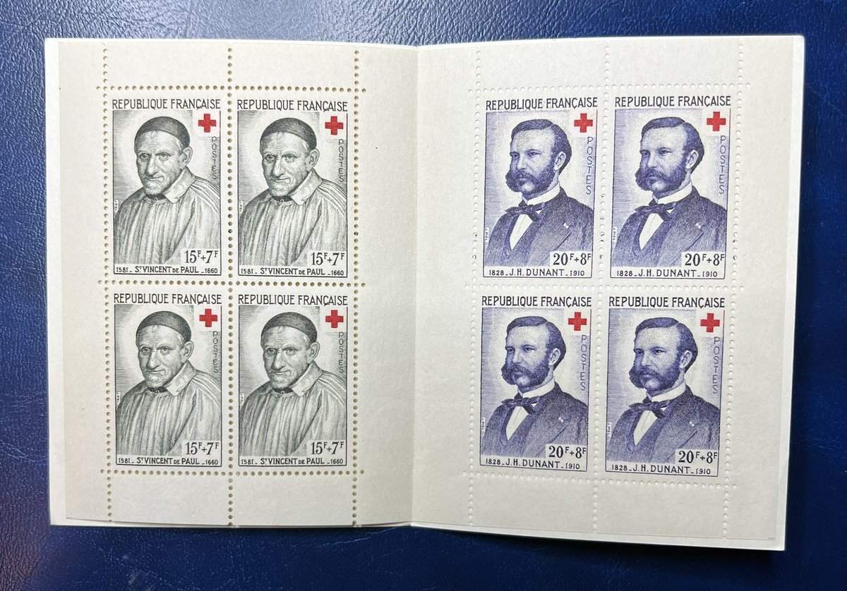 Working on some France and these Red Cross booklets are a joy to look at. #stamps #philately … not sure if they’re still a thing but the last one in my stack is from 1980.