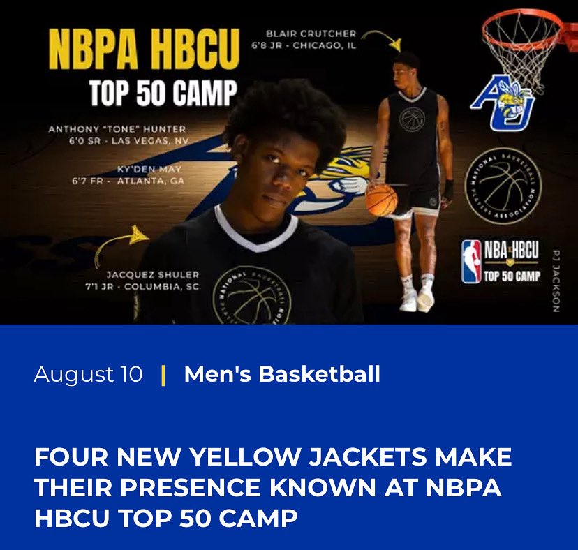 AllenUMBB's tweet image. auyellowjackets.com/news/2025/8/10…