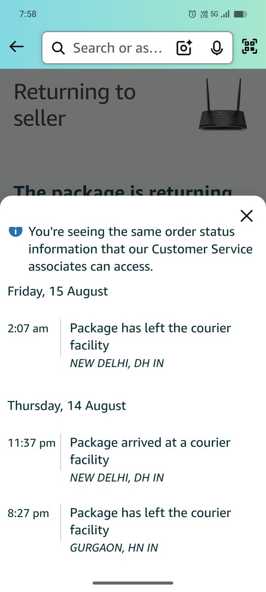 1deepak01's tweet photo. @amazonIN @amazon
I've placed an order on 22 Jun 25, it took delayed delivery more than 20 days.
When order came I refused to take till then showing “returning to seller”. Customer service always promise to refund but failed to do so. Help me to refund my hard earned money https://t.co/IYI1pTkLzW