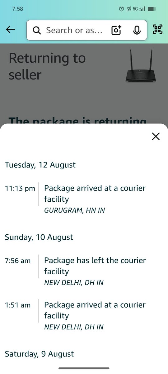 1deepak01's tweet photo. @amazonIN @amazon
I've placed an order on 22 Jun 25, it took delayed delivery more than 20 days.
When order came I refused to take till then showing “returning to seller”. Customer service always promise to refund but failed to do so. Help me to refund my hard earned money https://t.co/IYI1pTkLzW