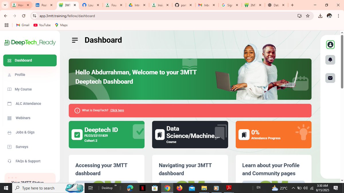 Abu__Rahat's tweet image. 🚀 Week 1 Completed!
Just wrapped up the first week of my DeepTech course ✅.
It’s been an exciting start diving into advanced tech concepts, innovation trends, and the future of cutting-edge solutions. 💡🔬
One week down.
@DeepTech_Ready 
#DeepTech_Ready @3MTTNigeria  #3mtt