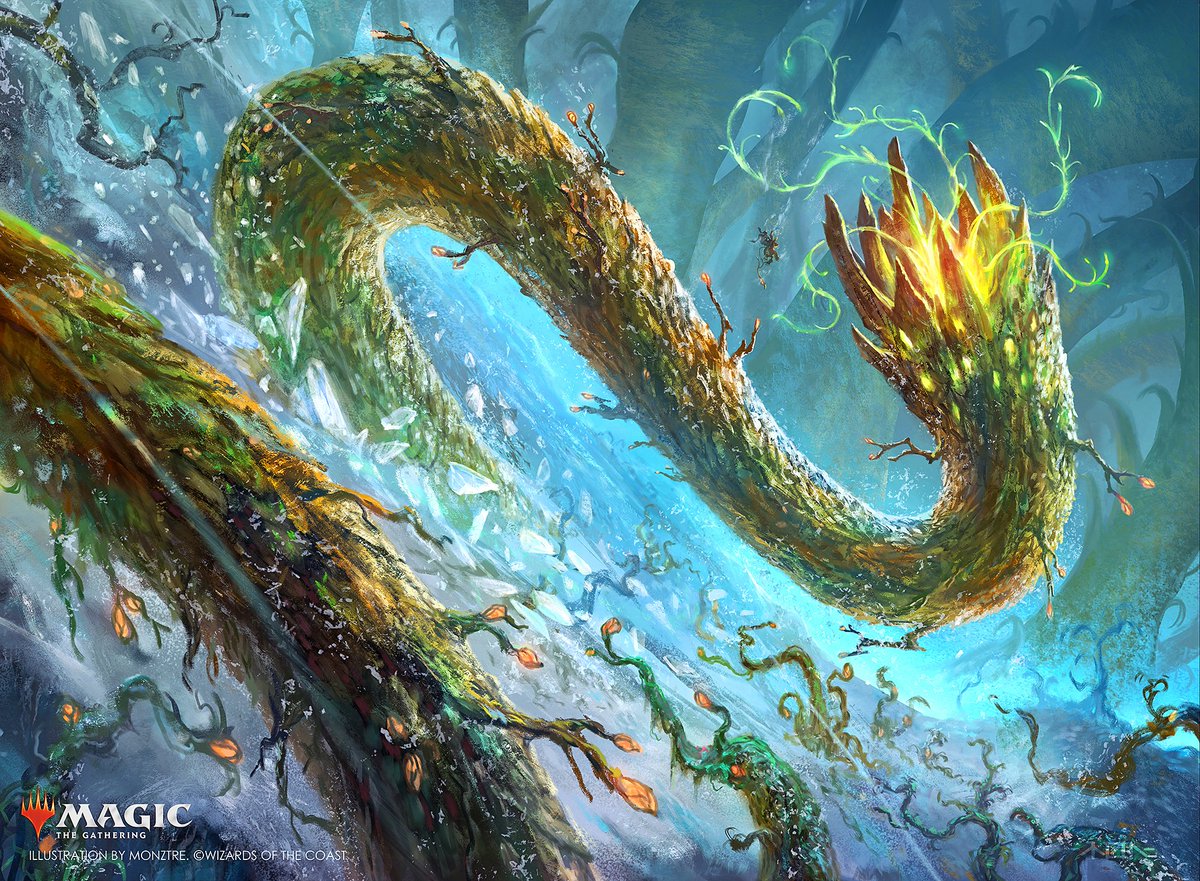 "Germinating Wurm"
Painted for MTG: Edge of Eternities.🙂
(c)Wizards of the Coast | A.D: Vic Ochoa
<a href="/artofmonztre/">Art of Monztre</a> 
🪩 artofmonztre.carrd.co

#EdgeOfEternities #magicthegathering #mtg #mtgartist #paintingprocess #mtgart #artofmonztre #cardgame #tcgcommunity #digitalpainting