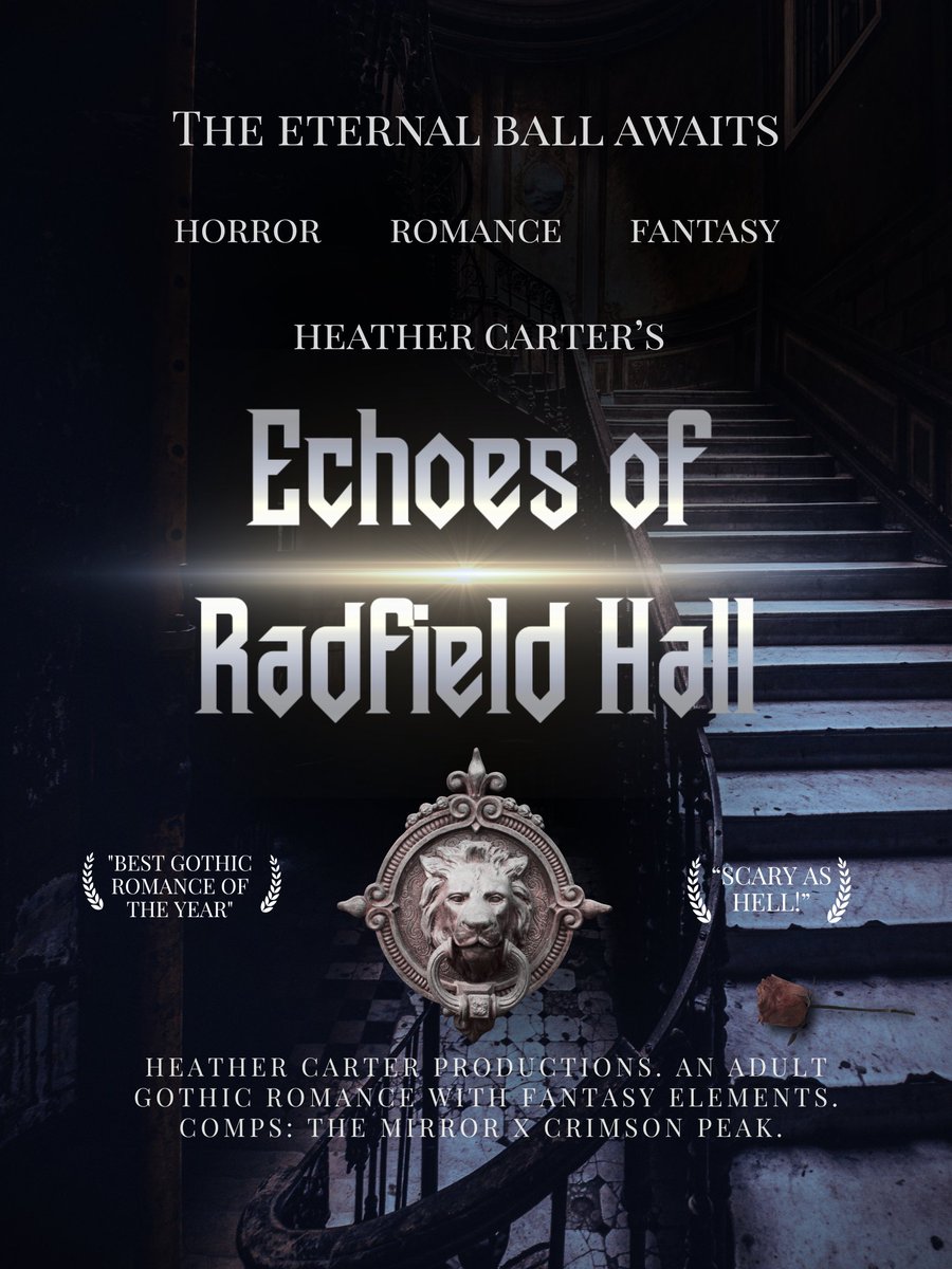 CRIMSON PEAK X THE MIRROR 
Trapped in a ghostly limbo w/no memories, Alloson &amp; John fight to escape a haunted house that comes to life nightly w/a 200 y/o ball. They must break the curse or face starvation ... if the entities don't kill them first.
#PosterPit #Q #A #H #R #F