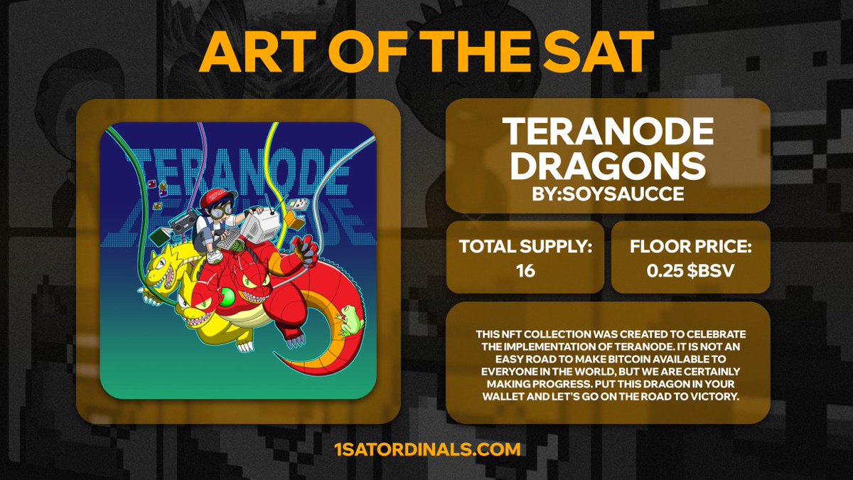 On this edition of Art of the Sat 🪄

Teranode Dragons by <a href="/1soysauce/">そいそーす</a> 

Good dragons, satoshi would approve 🧯/🔥