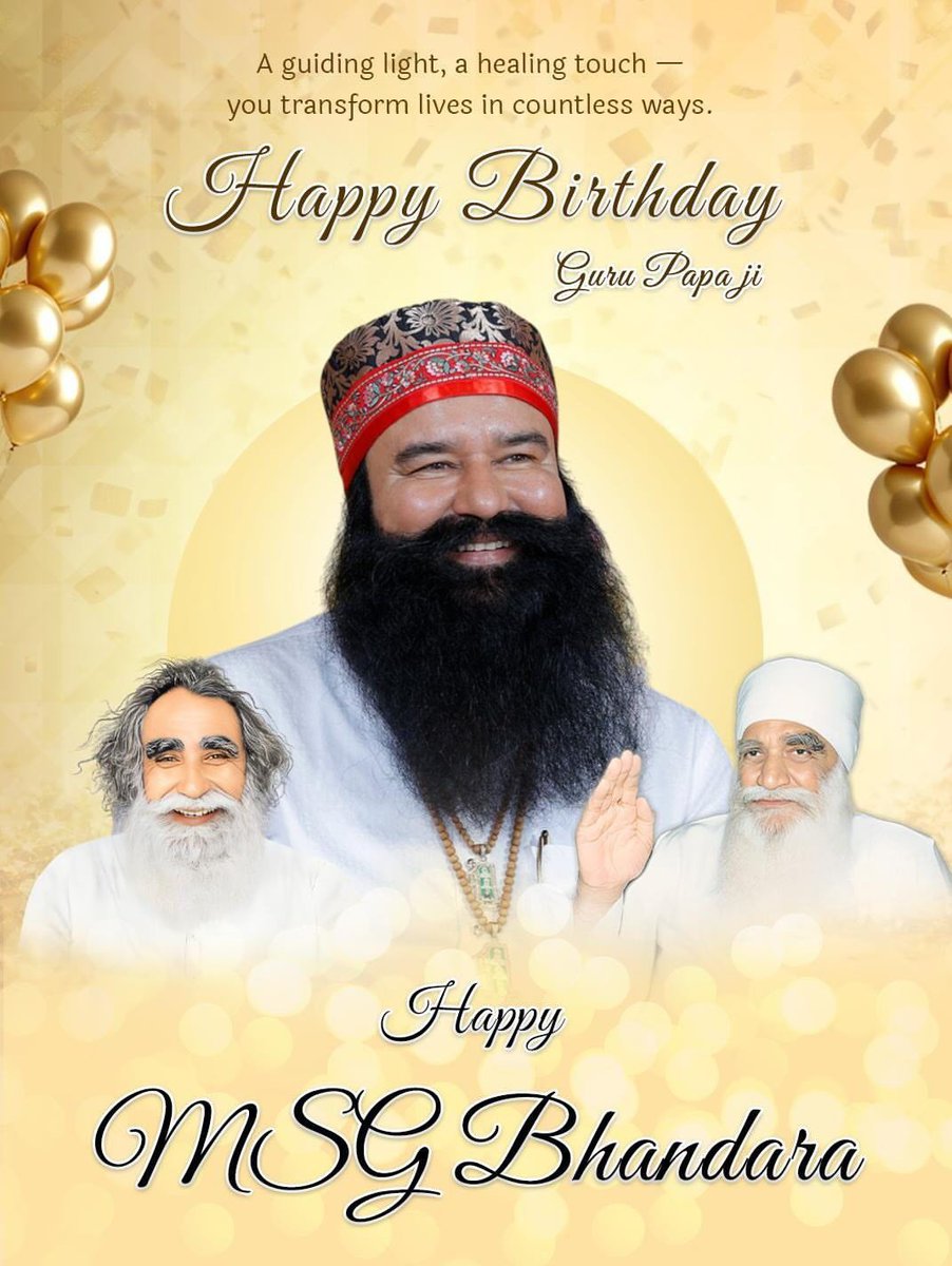 BestAnkit_04's tweet photo. "जिस दिन का सबको इंतज़ार था, वह आ गया! 15 अगस्त, पूज्य संत एमएसजी जी का पावन अवतार दिवस है, जो हर दिल को अपार खुशी और हर कोने को उत्सव से भर देता है। 🕺💃🥳🎈"
#SaintMSG
#HappyBirthdayMSG https://t.co/vEXTgKXTRZ