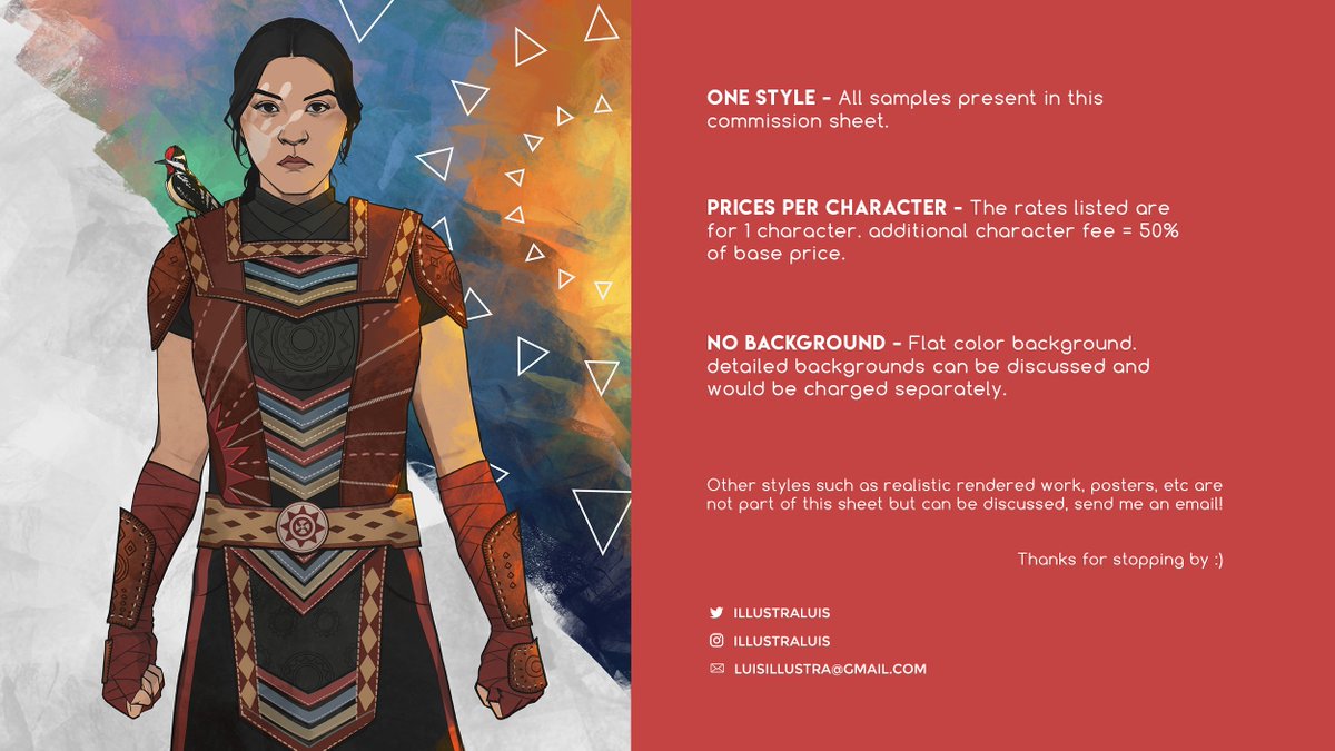 I'm opening commissions! If you're interested in a slot, send me a DM! :)

RT/reposts are appreciated!

#commissionsopen