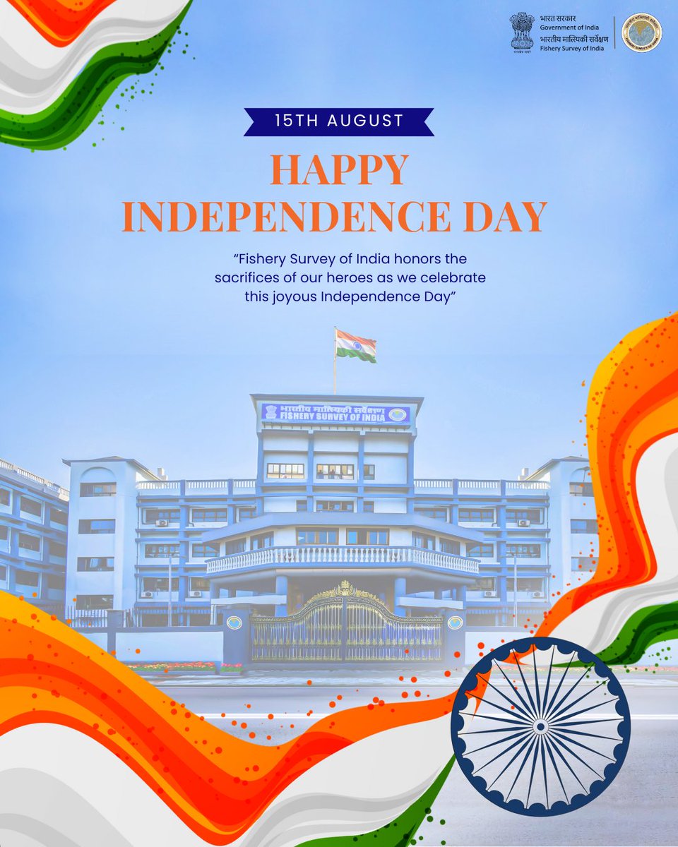 FisherySurveyOI's tweet photo. Celebrating the spirit of freedom, unity, and India’s vibrant diversity – Happy Independence Day! 🇮🇳 #FSI #FishGOI #PMMSY #IndependenceDay #India https://t.co/t5iIJoWaTN