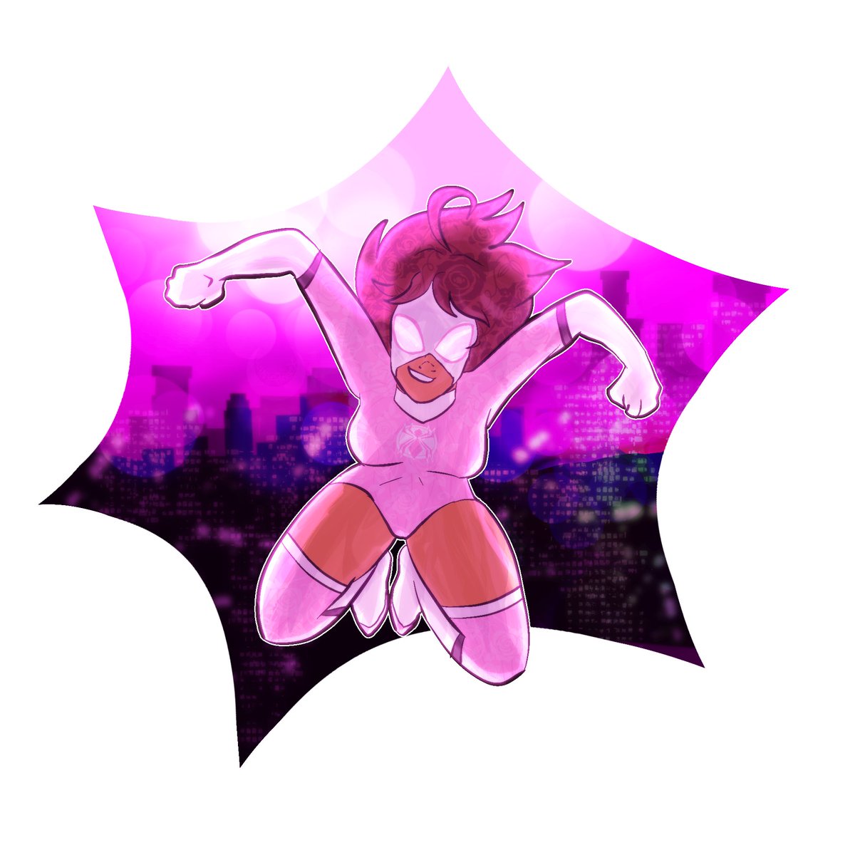 linnyphoenix's tweet photo. Belated bday gift for @kiriyuuin_ 🩷
#spidersona #spiderverse #spiderverseoc #atsv #atsvoc https://t.co/G4U7m2zapn