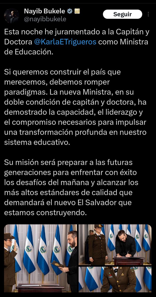 Me estas diciendo que para este maje no hay un profesional en EDUCACIÓN capaz de llevar la dirección del ministerio de EDUCACIÓN ?!!!!
Y además pone al MANDO a una militar?!!!!!
