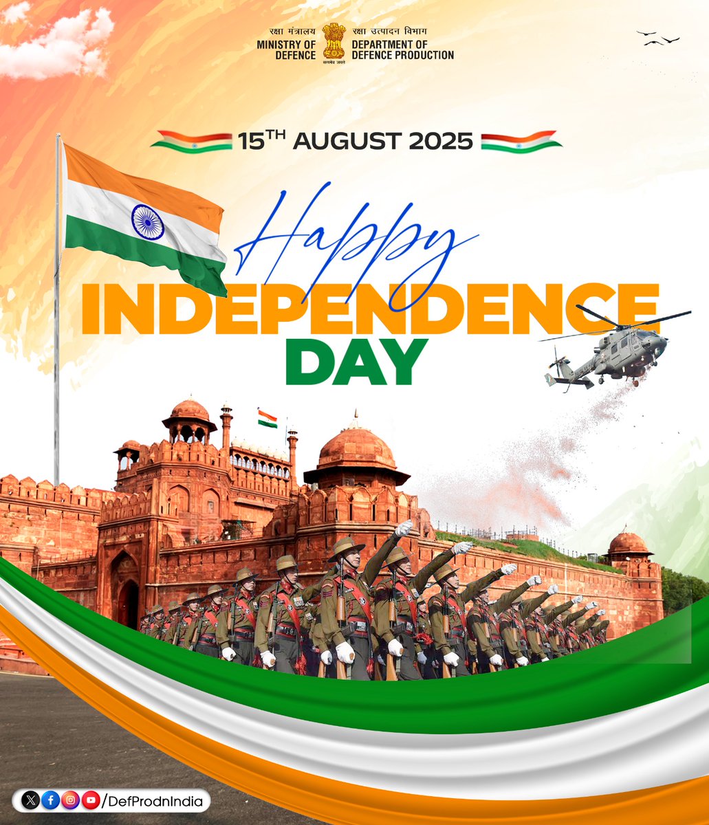 AeroIndiashow's tweet image. 🇮🇳 #India proudly celebrates its #79thIndependenceDay, paying heartfelt tribute to the sacrifices of our freedom fighters and the enduring spirit of our nation.

 From the #Tricolour soaring high to the unity in diversity that defines us, today honours our journey, achievements,