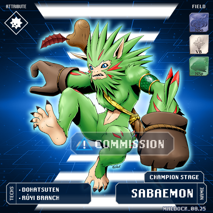 Sabaemon, the green puncher monkey 🌱🥊🐵 A female species linked