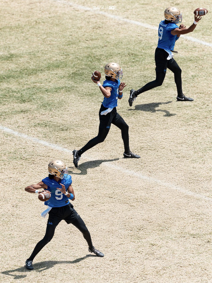 UCLAFootball's tweet photo. Set the standard. 

#trainingcamp #DRE #DoMore https://t.co/GPwFiviPiD