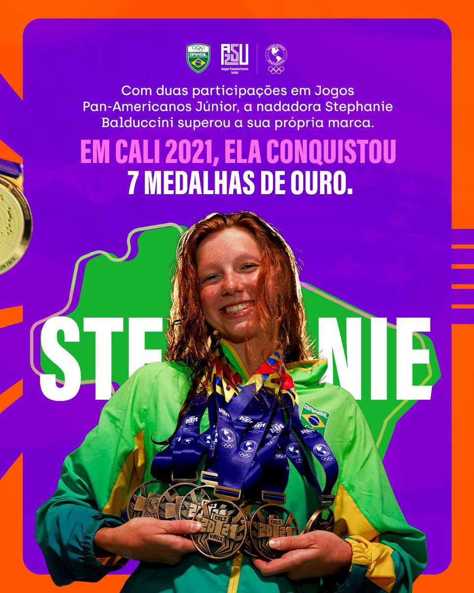 timebrasil's tweet image. A MAIORAL DAS PISCINAS! 🏊‍♀️✅

Stephanie Balduccini brilhou demais em Assunção 2025: foram 8 medalhas de ouro nos Jogos Pan-Americanos Júnior! 🤩

🥇 50m Livre
🥇 100m Livre
🥇 200m Livre
🥇 4x100m Livre
🥇 4x100m Medley
🥇 4x200m Livre
🥇 4x100m Livre Misto
🥇 4x100m Medley Misto…