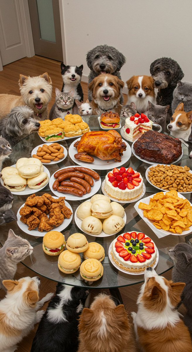 家でお盆のパーティーを開いてるよ❣️
みんな〜おいで〜🐶🐱♫