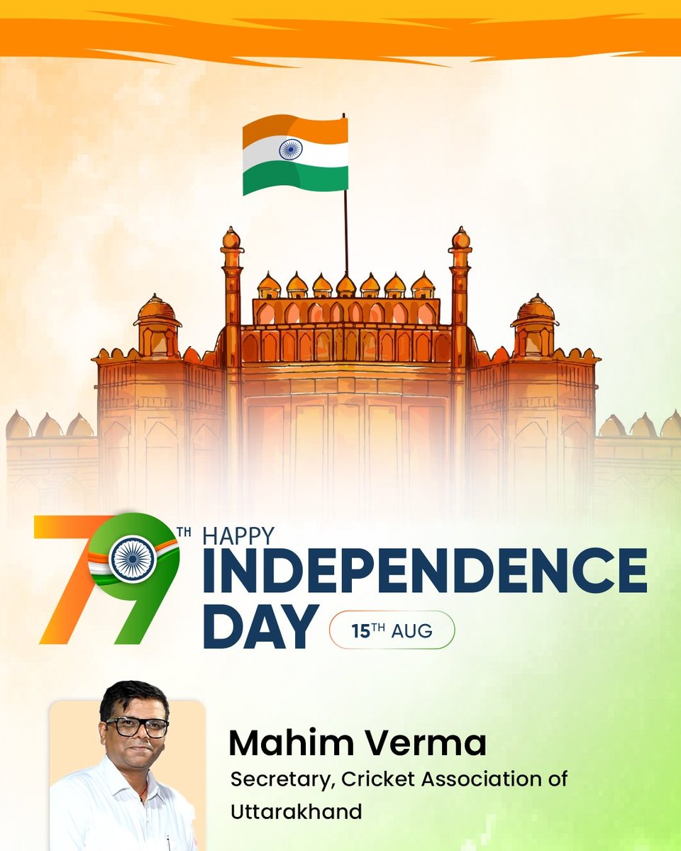 Wishing you all a very happy independence Day 🇮🇳
.
.
.
.
.

#IndependenceDay #79thIndependenceDay #mahimverma #CAU #cau #JaiHind #India #Freedom #UttranchalCricket