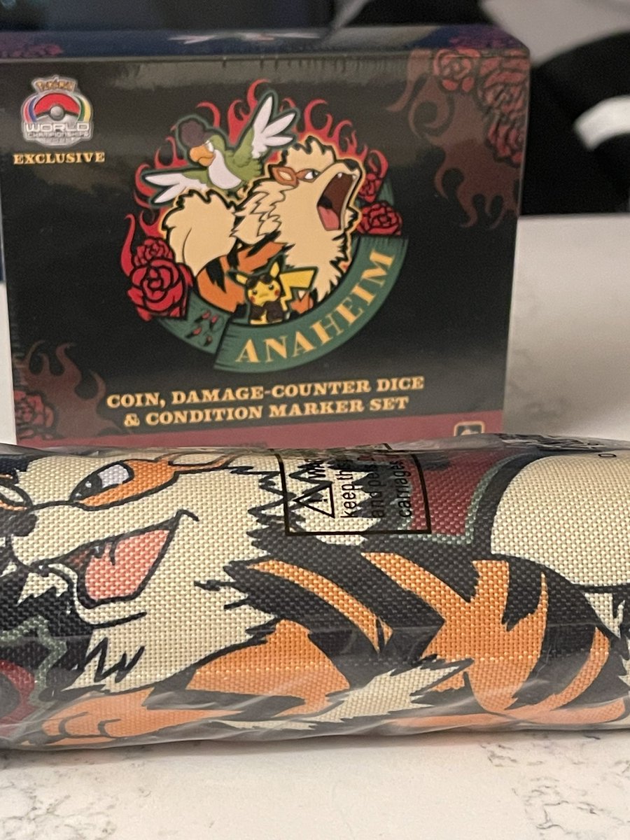 My wife and I have an extra Arcanine/Rockabilly playmat and damage-counter set from #pokemonworlds2025 we’d be happy to sell

We’ll be at the events through Sunday, DM me if you want to meet up