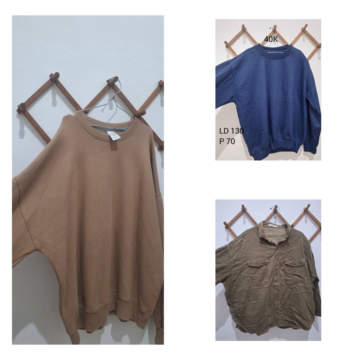 _markcuan's tweet photo. preloved baju atasan bigsize dipakai sekali duakali aja, ld 120++ harga 5k-40k aja. bisa co 🍊 inc adm https://t.co/71Z4Zt98IY