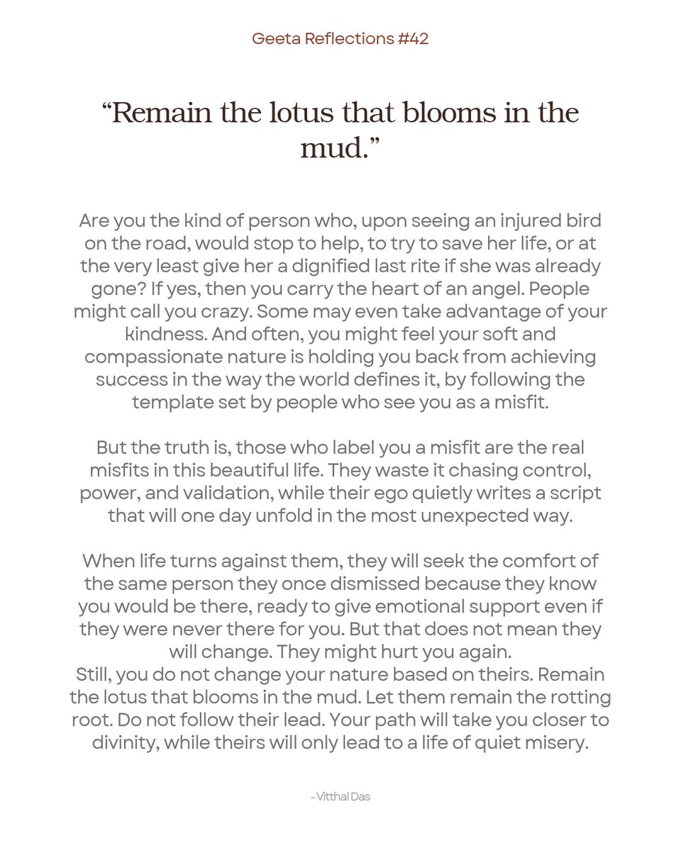 Geeta Reflections #42 on remaining the lotus in the mud