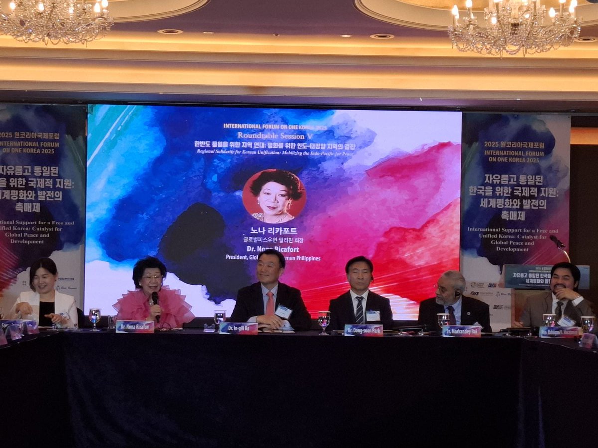 “Toda fe, en última instancia, llama a la paz. Personas de todas las religiones se unen en oración y encuentros interreligiosos para trascender la fe, elevar y unir a todos.”

— Dra. Nona Ricafort, Presidenta, Global Peace Women Phillipines 🇵🇭 

#Korea80 #KoreanDream