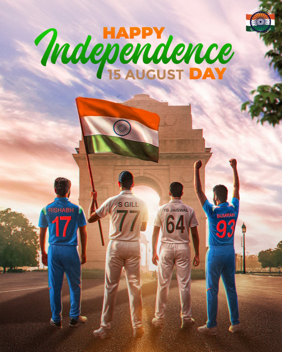 Saluting the tricolour, celebrating the nation❤️
Happy Independence Day 🇮🇳

#independenceday🇮🇳 #indiancricketteam #bharatarmy #coti🇮🇳