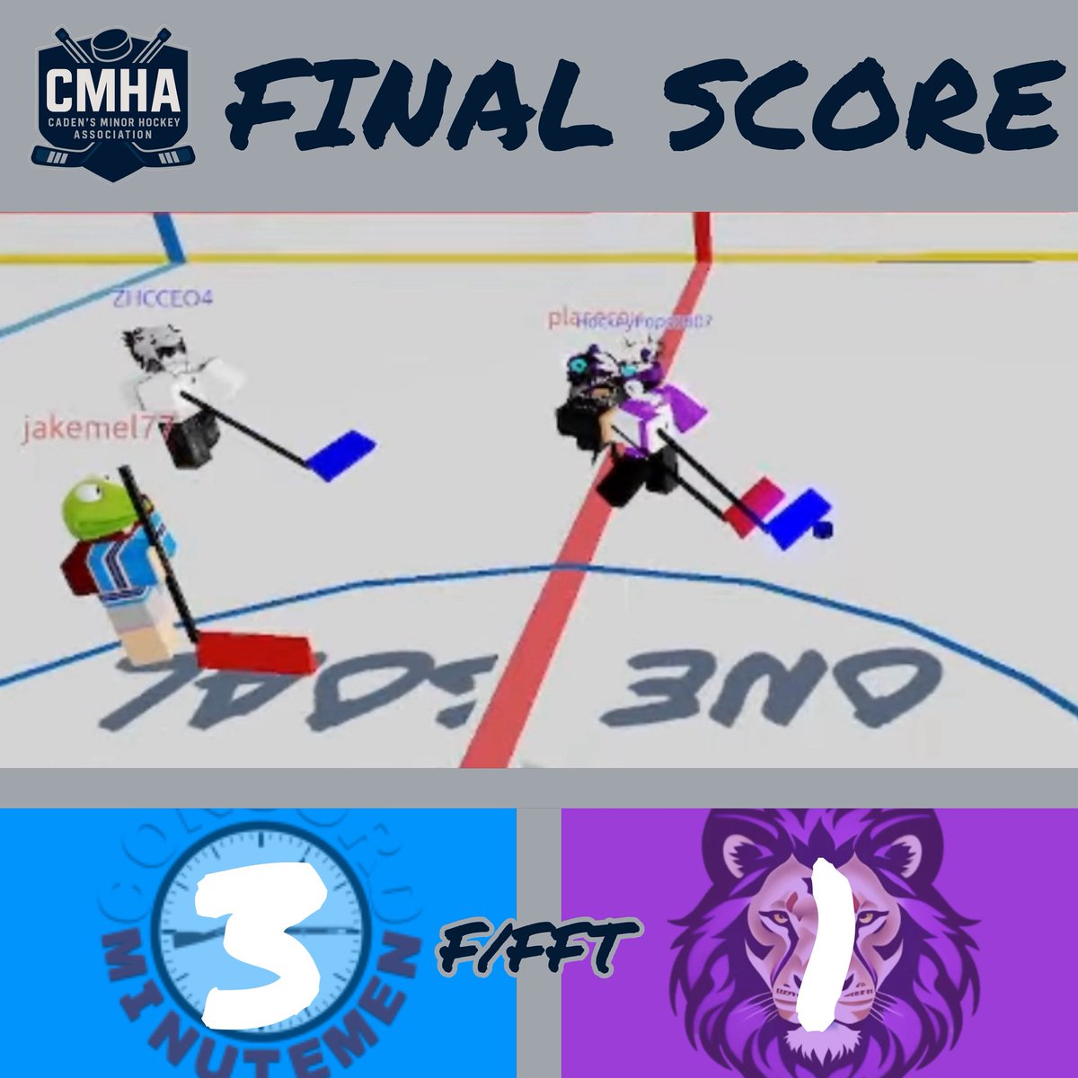 CMHArblx's tweet photo. The Concord Minutemen take the forfeit win since all of the West Haven players left the game! https://t.co/VeayUV2mUQ