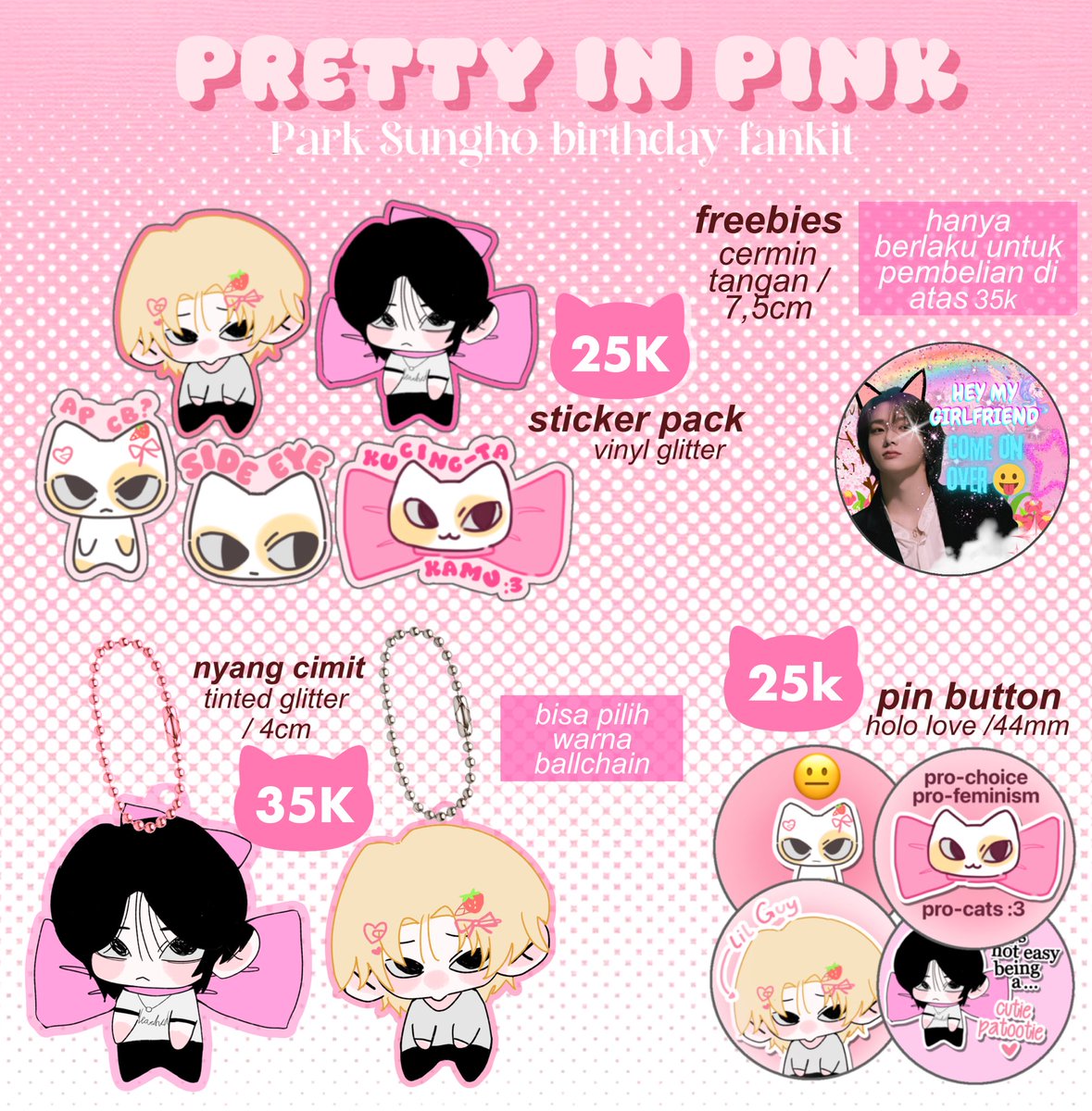 hi! RT’s and like are really appreciated! :3

boynextdoor park sungho birthday fankit <pretty in pink> 🐈🩷🐈‍⬛

♡ 15 agustus - 2 september
♡ forms.gle/dPEfnQuNZz1T9M…

scroll down for more information and real pic :3 selamat jajann! 

#SUNGHO #PARKSUNGHO #boynextdoor #fanmerch
