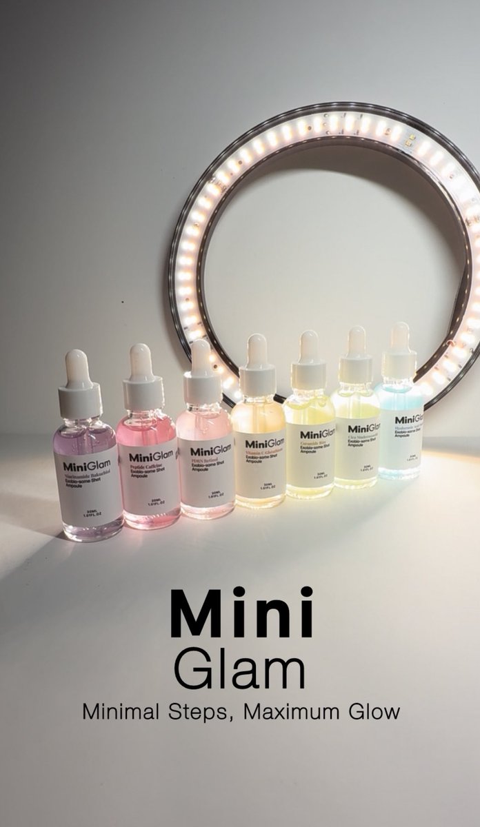 0809chi11's tweet image. 🌈MiniGlamの美容液7本セット🌙
目的別に使い分けできて、朝は保湿・夜はエイジングケアとか自由自在🧴全部軽めのテクスチャで重ねてもベタつかないのが嬉しい！
カラフルで可愛くて、スキンケアのテンション上がる💕

#PR #MiniGlam #ミニグラム #7daysセラム #スキンケア