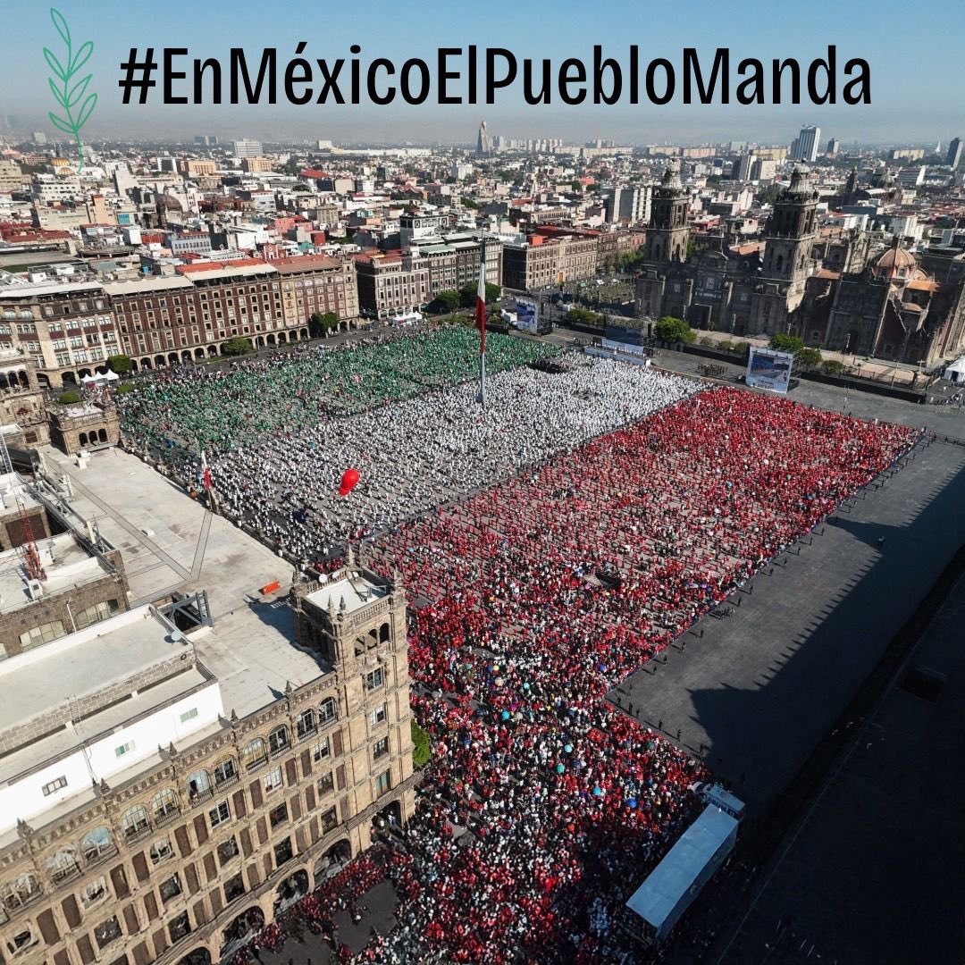 #México es guiado por la presidenta @ClaudiaShein, con justicia, paz y bienestar. Nadie se queda atrás: 🚶‍♀️🚶‍♂️ ¡todas y todos avanzamos juntos!, construyendo un país donde la voz de la gente siempre se escucha y se respeta.

#EnMéxicoElPuebloManda 🇲🇽👏🏼