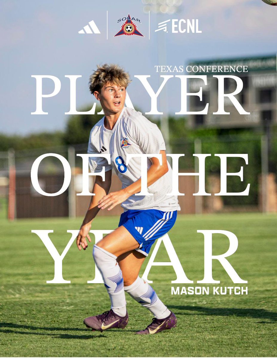 SolarSoccerClub's tweet image. We thought we needed two more 😎...
Congratulations to the 24/25 Season @ECNLboys Texas Conference Players of the Year!

U18/19: @MasonKutch8, Solar Academy U19 Boys

U17: @BennettKerr9, Solar Academy 08 ECNL

#SolarProud #SolarBoysECNL #WeAreSolar

📸 Logan Cortez Photography