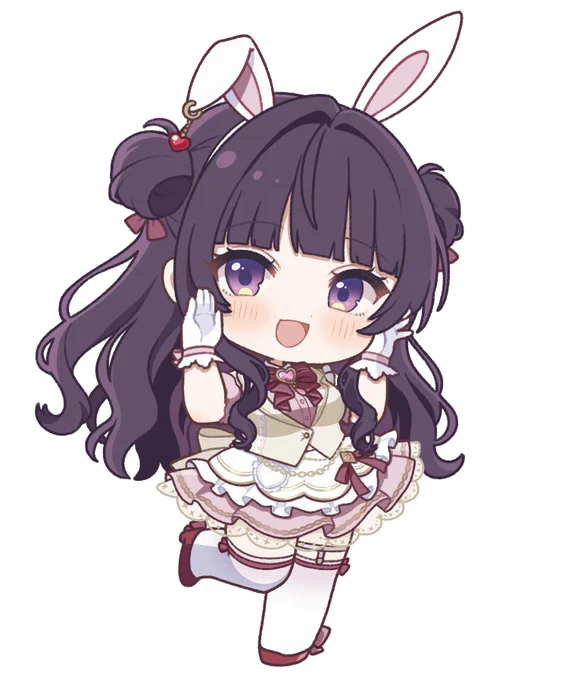【お仕事報告】 甘衣おりがみさん( )の新衣装デフォルメイラストを描かせていただいておりました! とっても可愛いお衣装です