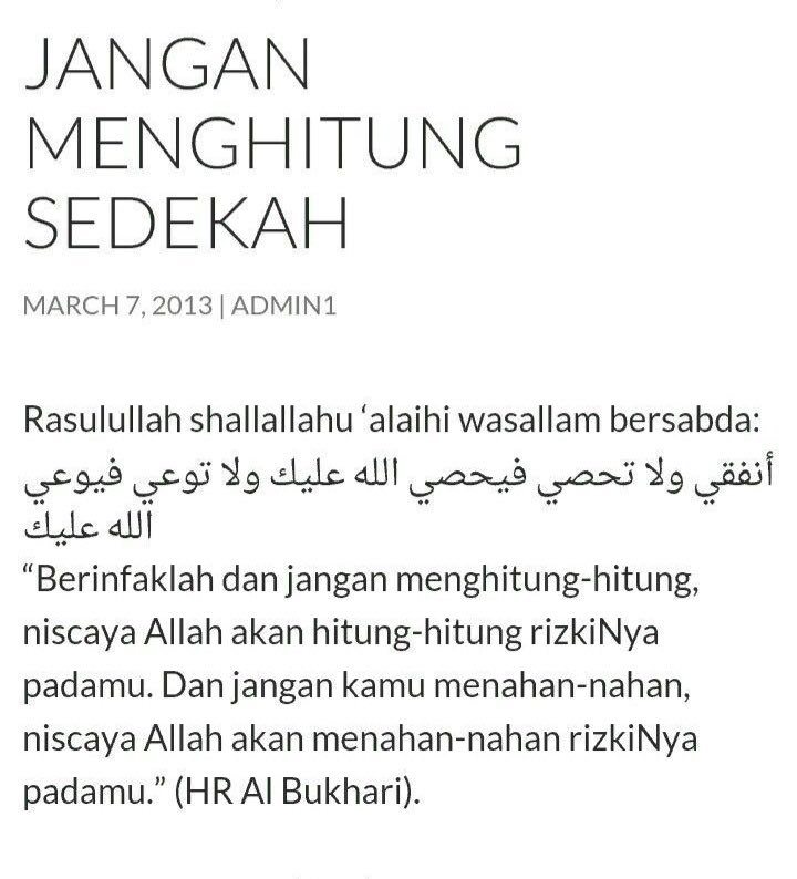 Semua harta milik Allah. Kita hanya peminjam saja.. Harini buatlah sedekah..