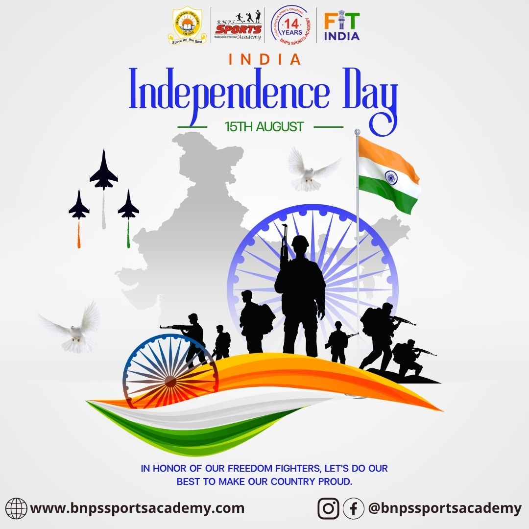 BNPSAcademy's tweet photo. Discipline. Determination. Dedication. The values that make champions also build nations. This #IndependenceDay, let’s play our part in India’s victory story. 🇮🇳⚡ #SportsForIndia #JaiHind https://t.co/LKeSnVpww4