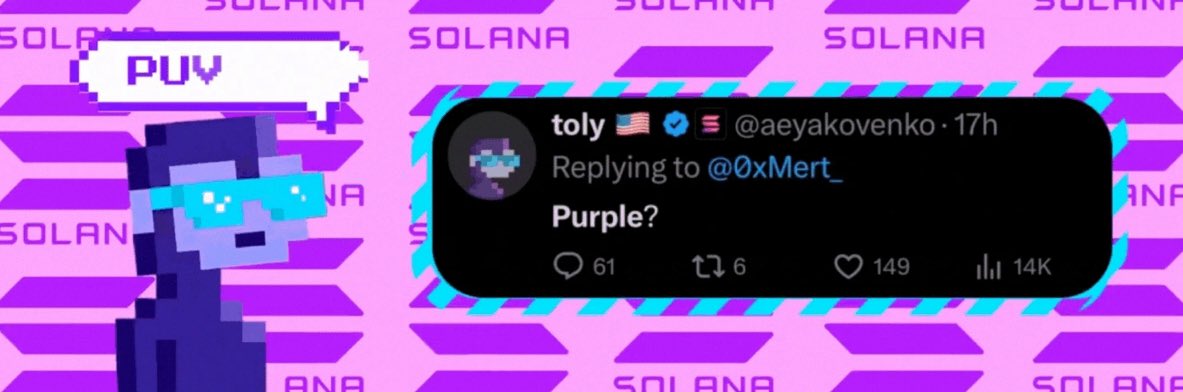 notEezzy's tweet photo. purple?? @toly 

TgjK296F6PYWg3eRbRcEk9QQwA83eNwpm5JsRcdbonk https://t.co/DKS2ZLS3HB