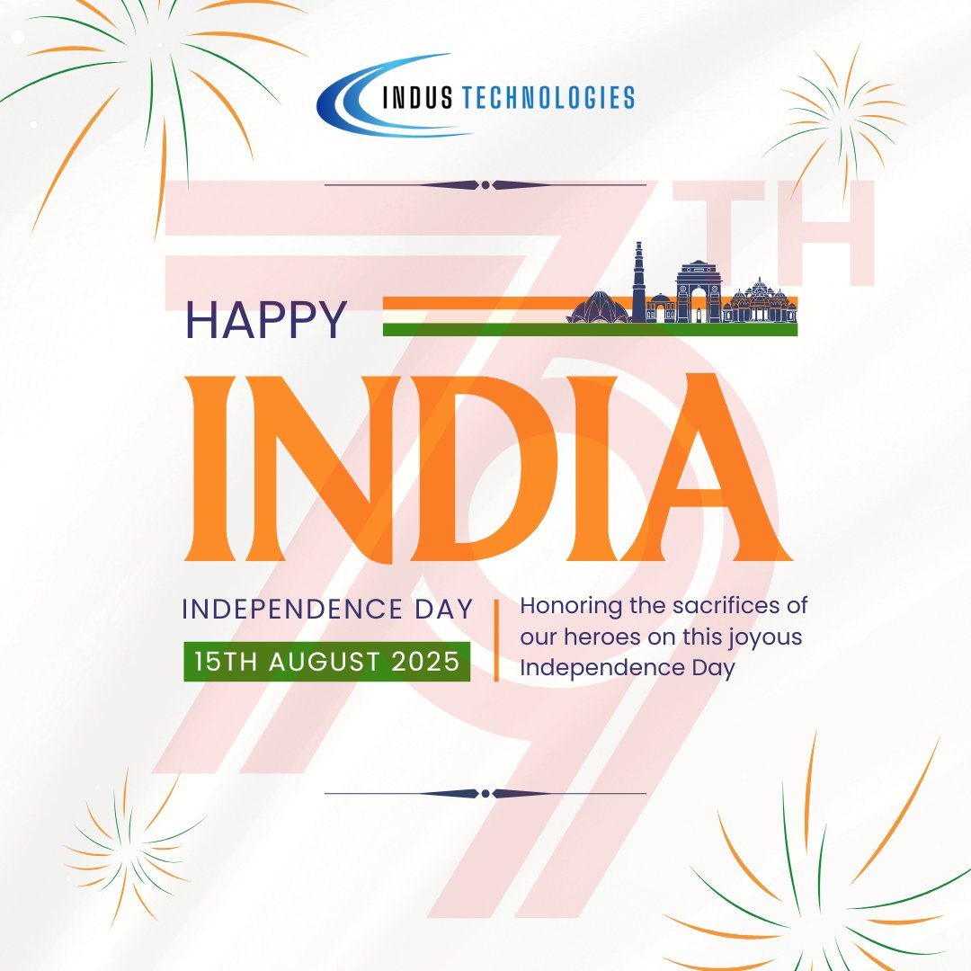 technologi39582's tweet image. 🇮🇳 Happy Independence Day!
At Indus Technologies, we’re proud to power innovation in a free, self-reliant India.
Here’s to progress, purpose, and patriotism. 💻🌐
#IndiaAt78 #HappyIndependenceDay #IndusTech #DigitalIndia #TechForIndia #AzadiKaAmritMahotsav
