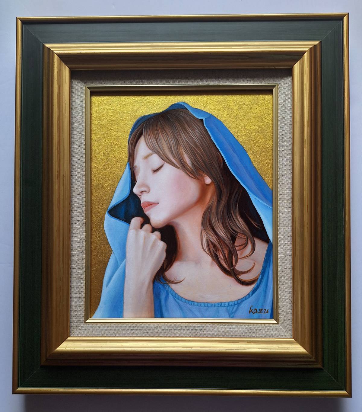 リアリズム人物画 女性の後姿 写実絵画 制作過程『月峰の河』M100号(白日会展2009） ｜ 【福井