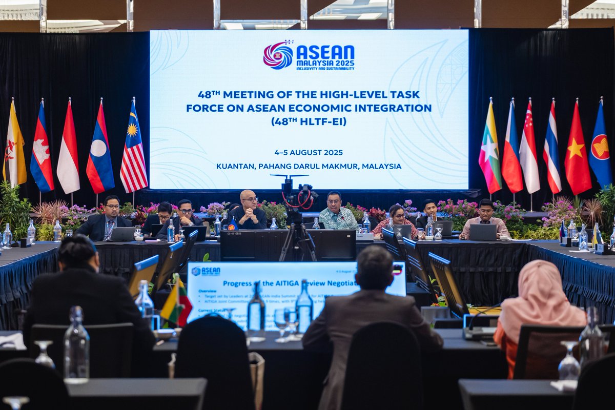ASEAN’s high-level senior economic officials gathered in Kuantan, Malaysia, on 4–5 August 2025 for the 48th Meeting of the High-Level Task Force on ASEAN Economic Integration (HLTF-EI), the first time since the adoption of the ASEAN Community Vision 2045 and the new ASEAN