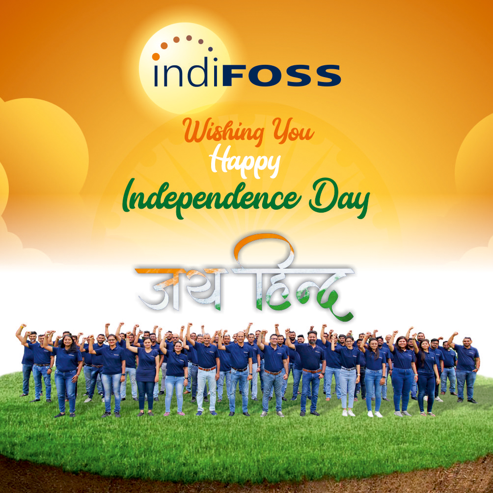 Proud to serve the nation. Grateful to be part of its journey. Jai Hind! 
From Team IndiFOSS, wishing you a Happy Independence Day!

#HappyIndependenceDay #JaiHind #India77 #IndiFOSS #ProudIndian #NationBuilders