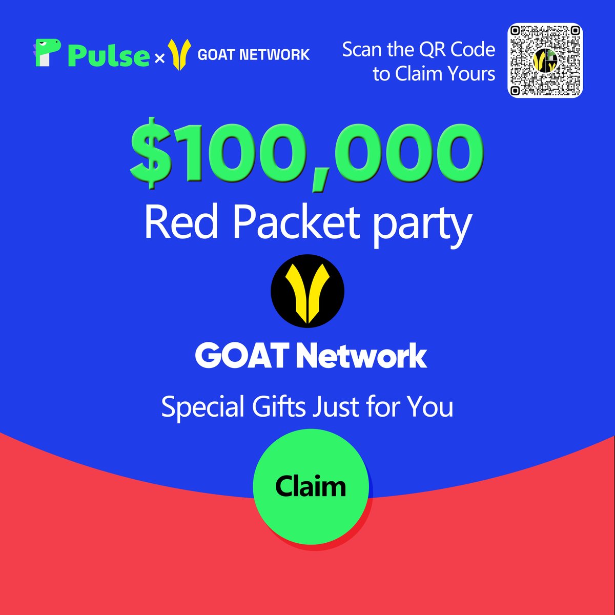 PulseSocialFi's tweet photo. 🔔 2 hours to go! #Crypto gifts incoming 💰
🧧 The Pulse #RedPacket party continues — Today’s host: @goatnetwork
📅 Aug 15, 11:00 UTC
👉 Join the group & claim yours: https://t.co/nf2y3JXWpT
💸 Limited. Real. Instant.
#RedPacketFriday #TGIF #Giveaways #Airdrops https://t.co/HQM0zyDpow