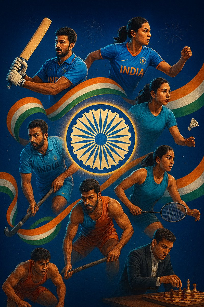islspotlight's tweet photo. 🇮🇳✨ HAPPY INDEPENDENCE DAY ✨🇮🇳
From the cricket pitch to the chessboard, from the wrestling mat to the running track — India’s sporting spirit knows no bounds! 🏏⚽🏑🏸🤼‍♂️🏃‍♀️♟️
Let’s celebrate the champions who inspire us to dream big and aim higher every day. 💪🔥 https://t.co/lTFHlW7qQL