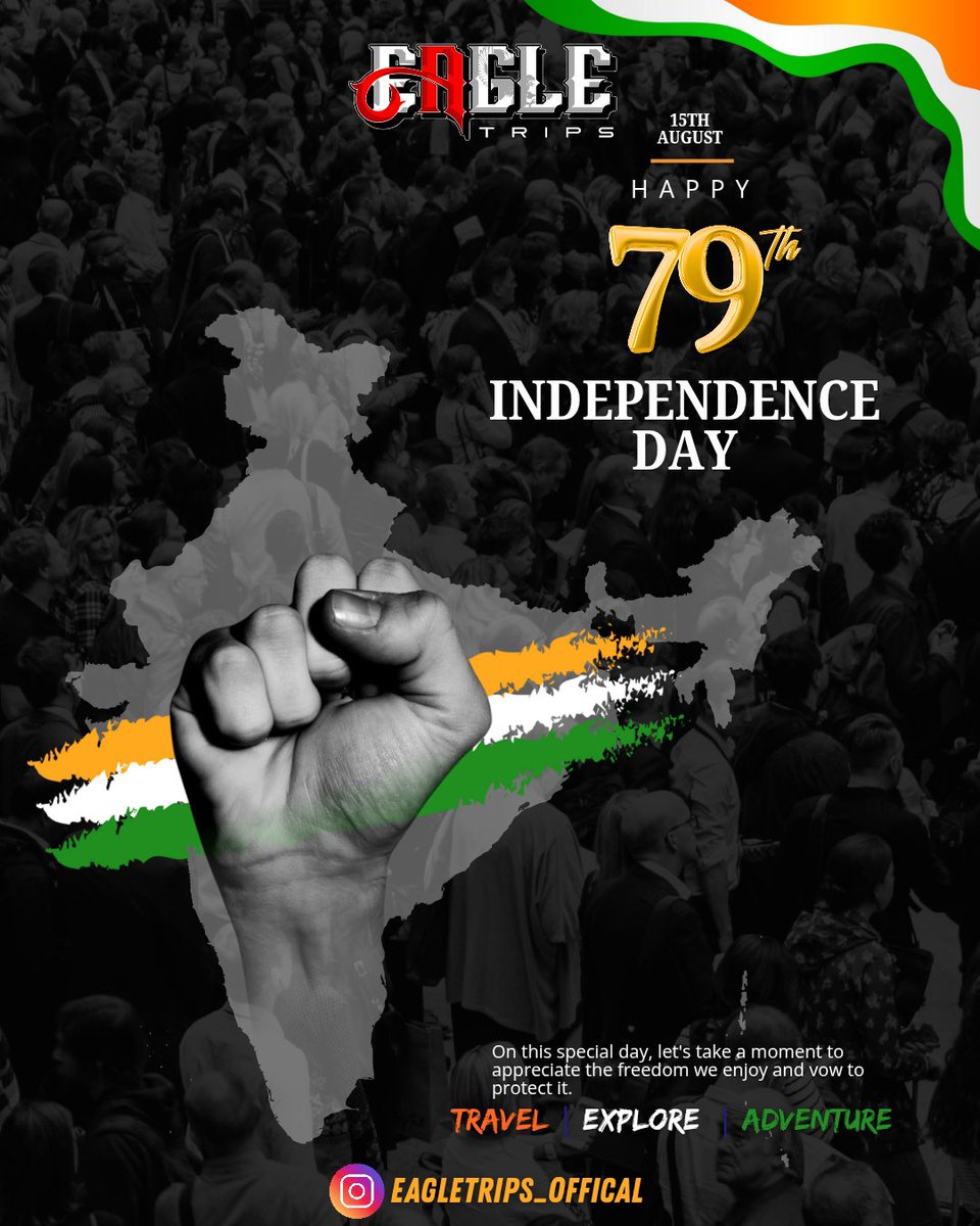 SaltBalaji's tweet photo. "Happy Independence Day from 𝐓𝐞𝐚𝐦 𝐨𝐟 𝐄𝐀𝐆𝐋𝐄 𝐓𝐑𝐈𝐏𝐒! 🇮🇳✈️ Wishing you a day filled with 𝐅𝐫𝐞𝐞𝐝𝐨𝐦 , 𝐉𝐨𝐲, and 𝐀𝐝𝐯𝐞𝐧𝐭𝐮𝐫𝐞! May your travels take you to 𝐍𝐞𝐰 𝐇𝐞𝐢𝐠𝐡𝐭𝐬 and create unforgettable memories. 🇮🇳❤️" https://t.co/vDaT3emlFO