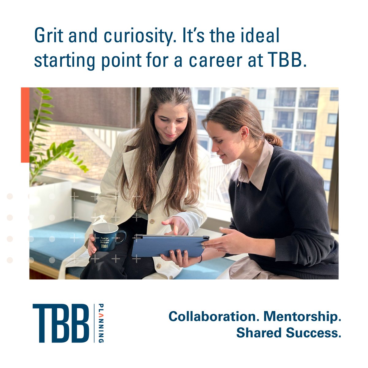 TBBplanning's tweet photo. Fresh ideas, grit, and curiosity — that’s what our interns bring to TBB. If you’re a student or recent graduate looking to make a real impact, submit your application to be considered for future intern or graduate opportunities. https://t.co/8PbPp21nJR https://t.co/q33gsJOeC6