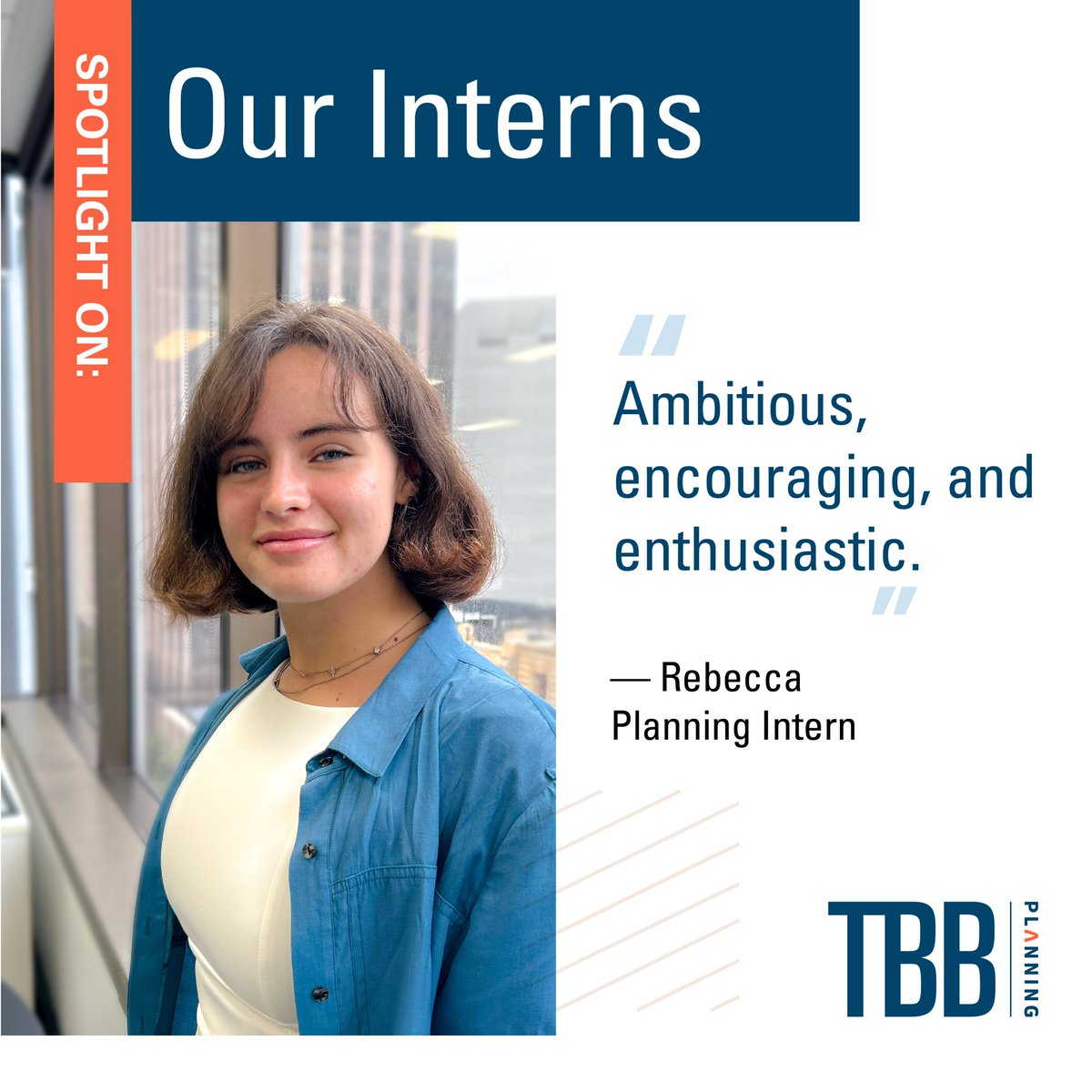TBBplanning's tweet photo. Fresh ideas, grit, and curiosity — that’s what our interns bring to TBB. If you’re a student or recent graduate looking to make a real impact, submit your application to be considered for future intern or graduate opportunities. https://t.co/8PbPp21nJR https://t.co/q33gsJOeC6