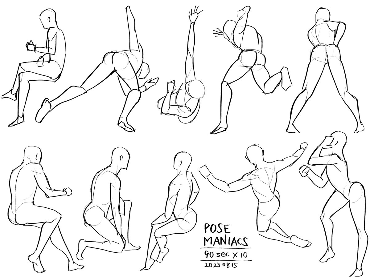 引き続きポーマニ。淡々と延々できるぞ…ありがたい…
#posemaniacs #日々描く