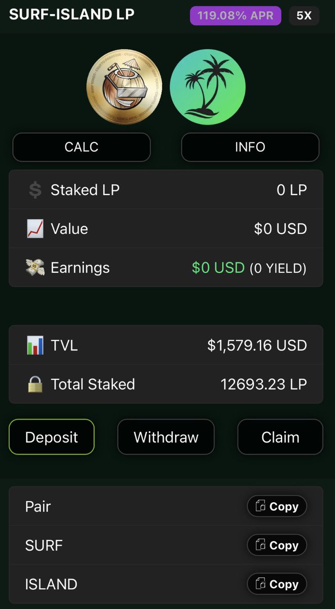 functionisland.pls (Function Island) (@function_island) on Twitter photo ๐คPARTNER SPOTLIGHT!๐ค
Did you know that you could earn a whopping 119.08% APR from the SURF-ISLAND pair on our $YIELD Farms!? ๐ธ
Shoutout to our friends over <a href="/xCryptoParadise/">Crypto Paradise</a>, and letโs get that yield! ๐๐ฅ
๐๐๐
functionisland.com/yield
#PulseChain #Staking $ISLAND $SURF ๐คPARTNER SPOTLIGHT!๐ค
Did you know that you could earn a whopping 119.08% APR from the SURF-ISLAND pair on our $YIELD Farms!? ๐ธ
Shoutout to our friends over <a href="/xCryptoParadise/">Crypto Paradise</a>, and letโs get that yield! ๐๐ฅ
๐๐๐
functionisland.com/yield
#PulseChain #Staking $ISLAND $SURF