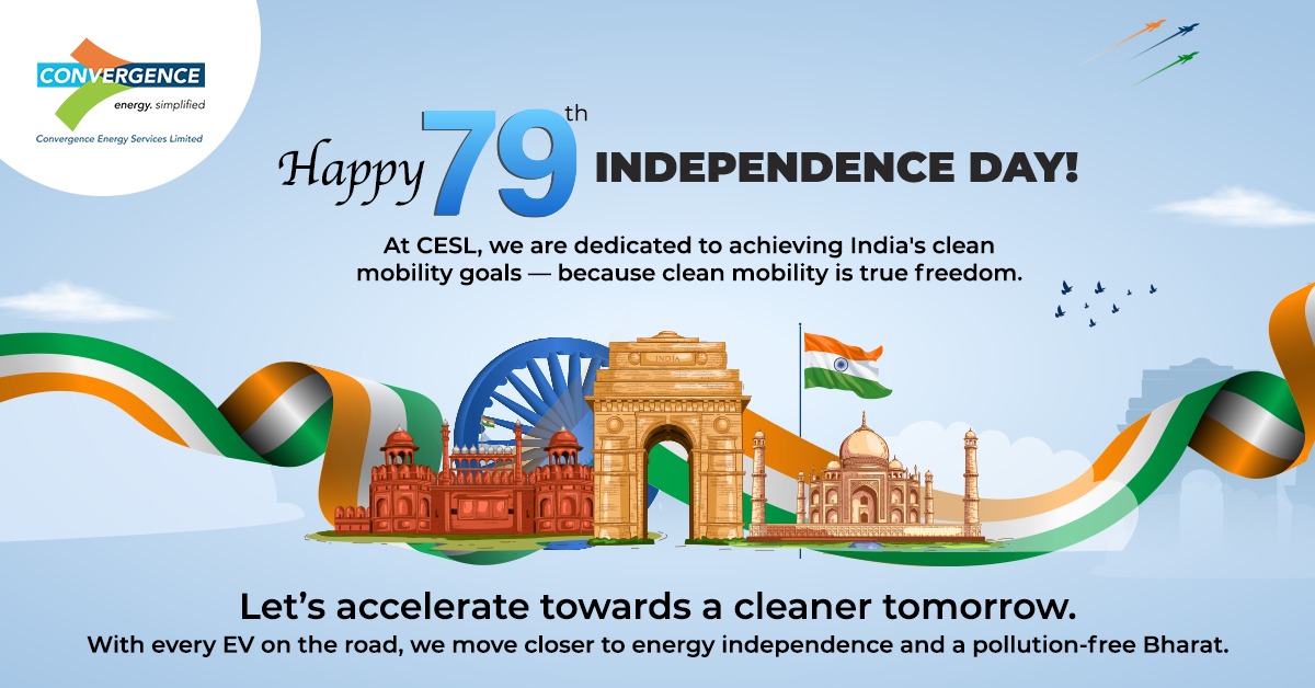 ConvergenceCESL's tweet image. On the 79th Independence Day, we reaffirm our resolve to power India’s freedom with clean energy &amp;amp; sustainable mobility. From green transport to a healthier planet—our journey continues for generations to come.
#IndependenceDayIndia #CleanEnergy #EVolution